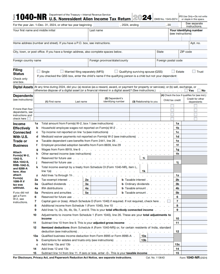 Form 1040-NR
