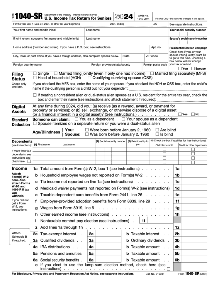 Form 1040-SR